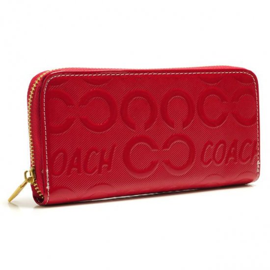 Coach Logo Large Red Wallets BCX | Women - Click Image to Close